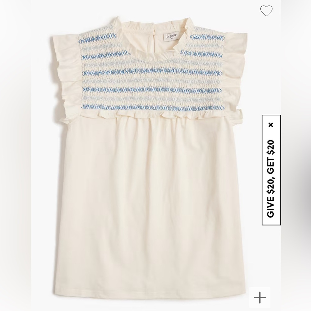 Ruffle sleeve smocked top